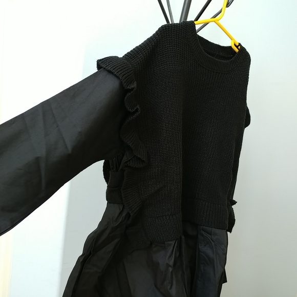 W♥C / Wego Japan black knit layered dress - Picture 7 of 8